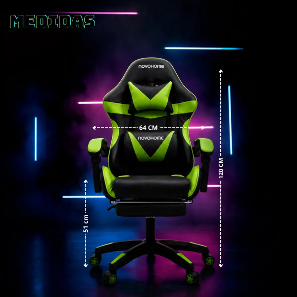 Producto - Silla gamer -apoyabrazos acolchonados -5 ruedas -respaldo alto - NH-GC1004 - 3