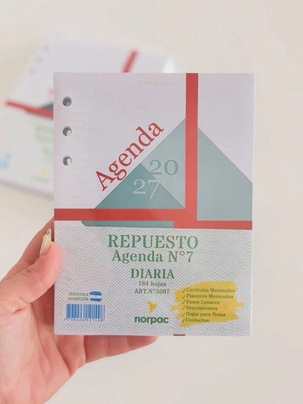 Producto - Repuesto Agenda N7 Diario 5007 - 2