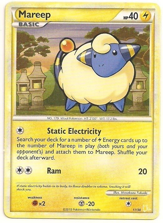 Producto - Pokemon Card: Mareep 13/30 HP Trainer Kit Raichu Promo