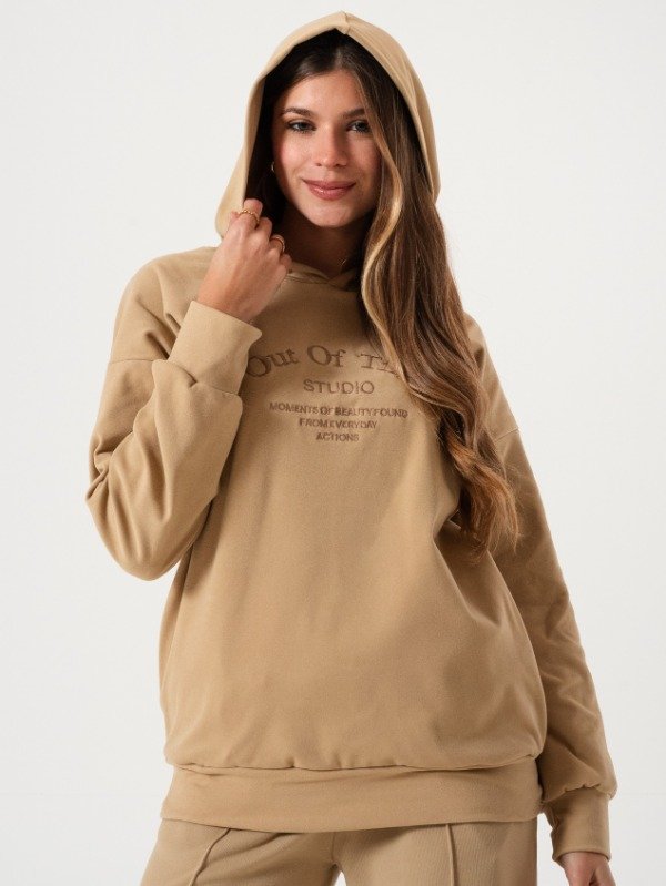 Producto - Buzo Capucha Tini Bordado "Out Of Time" (Art. 5746)