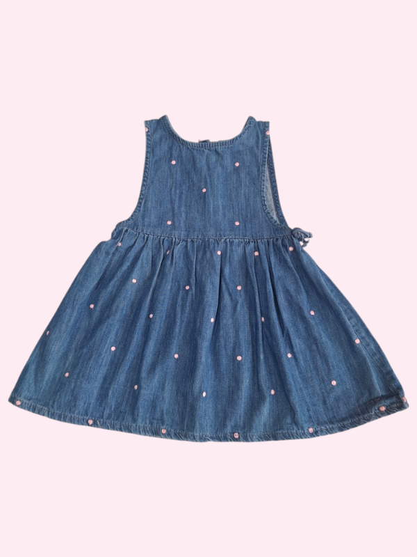 Producto - Vestido solero de jean con lunares rosas Cheeky 2/3 años
