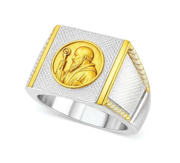Producto - Anillo Sello Plata y Oro (Cod. A-093)