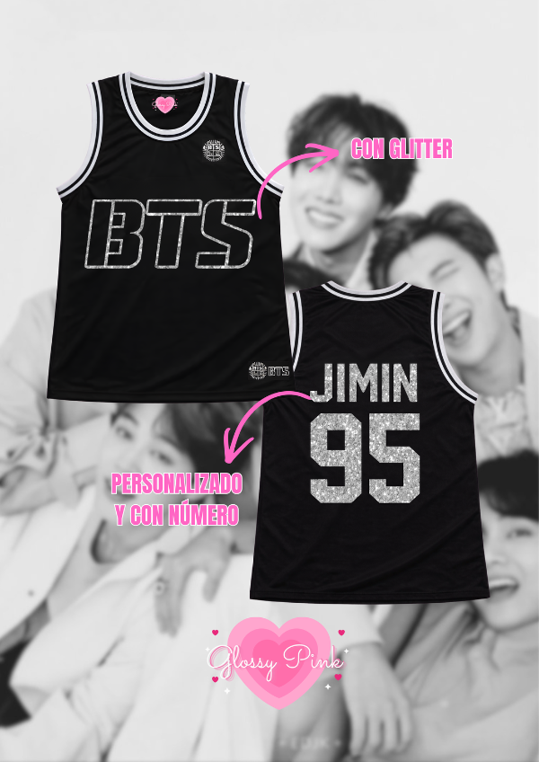Producto - Pre venta personaliza Jersey Debut BTS con glitter - VINILO TEXTIL GLITTER