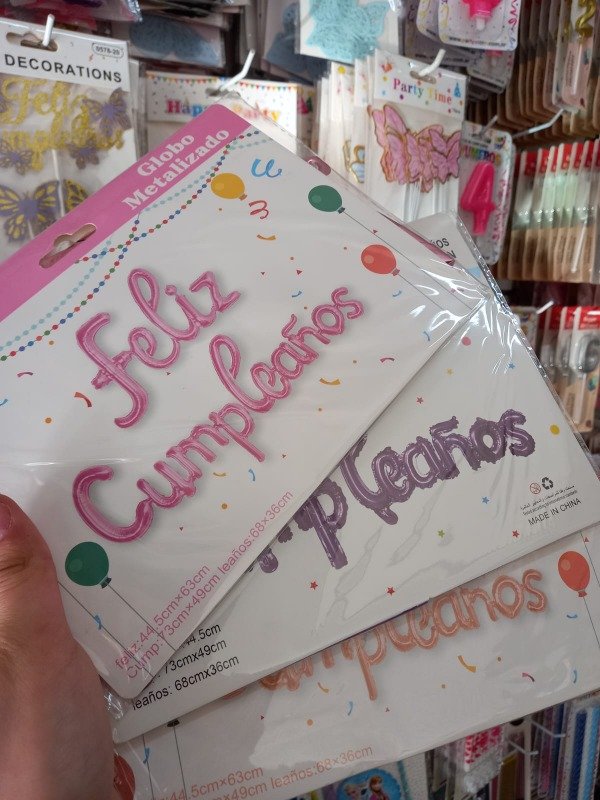 Producto - Set "Feliz cumpleaños" cursiva