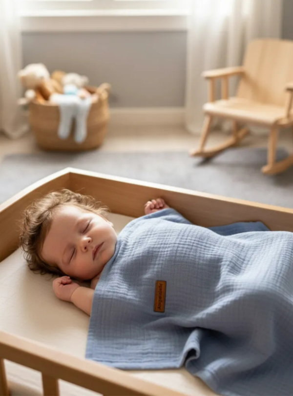 Producto - Manta Muselina Celeste