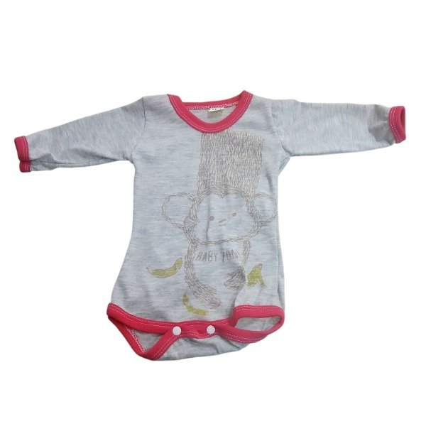 Producto - Body talle 4 mono marron con borde rojo