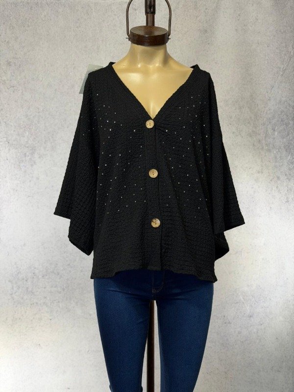 Producto - CARDIGAN NOTTE NEGRO STRASS OVER HAWAII
