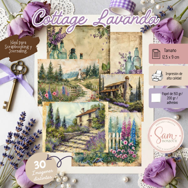 Producto - Kit de papeles: Cottage Lavanda - 0