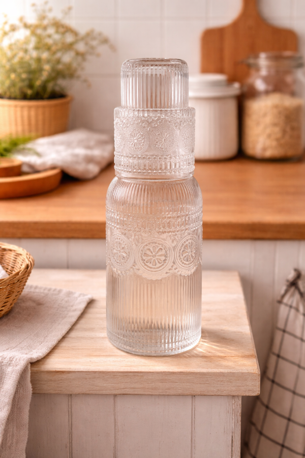 Producto - Botella Vintage Glass con vaso encastrable