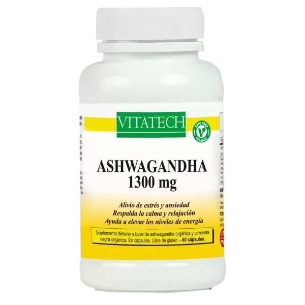Producto - Ashwagandha Organica 1300 Mg 60 Caps Vitatech Sin Tacc