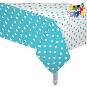 Producto - MANTEL PLASTICO LUNARES CELESTES 180cmx130cm