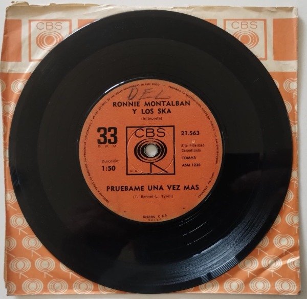 Producto - RONNIE MONTALBAN Y LOS SKA Pruebame Una Vez Mas Simple 7 ARG 1967