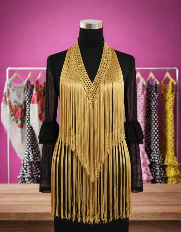 Producto - Tira De Flecos Para Cruzar 160 cm Dorado