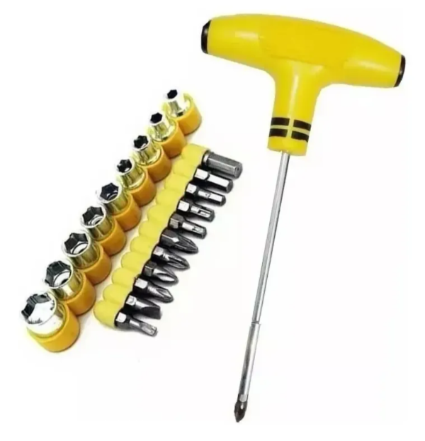 Producto - Llaves Kit Puntas Destornilladores Y Tubos Llave T 24 Piezas - 0