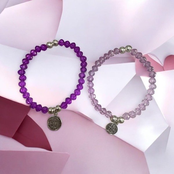 Producto - PULSERA CRISTAL MEDALLA SAN BENITO