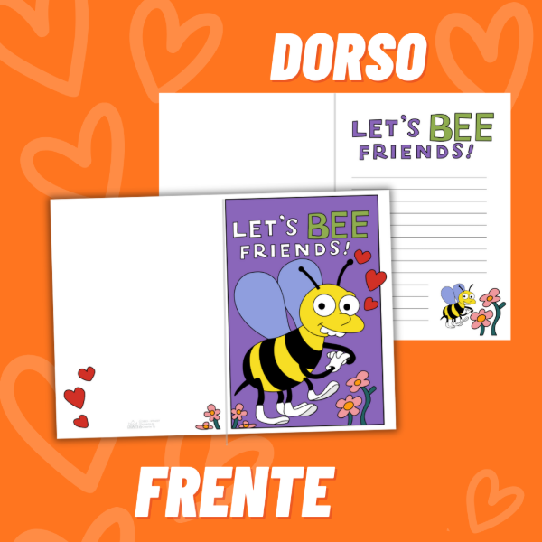 Producto - TARJETA DIPTICA - LETS BEE FRIENDS - LOS SIMPSON - DIGITAL