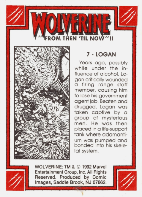 Producto - 1992 Comic Images Wolverine From Then 'Til Now II #7 - Logan - 1