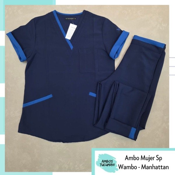 Producto - Ambo Azul Detalle Azul Francia Spandex Manhattan