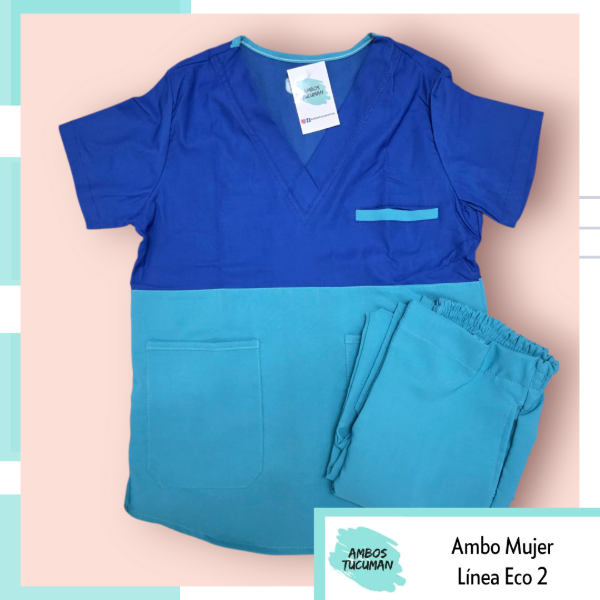 Producto - Ambo Línea Eco Azul corte Verde