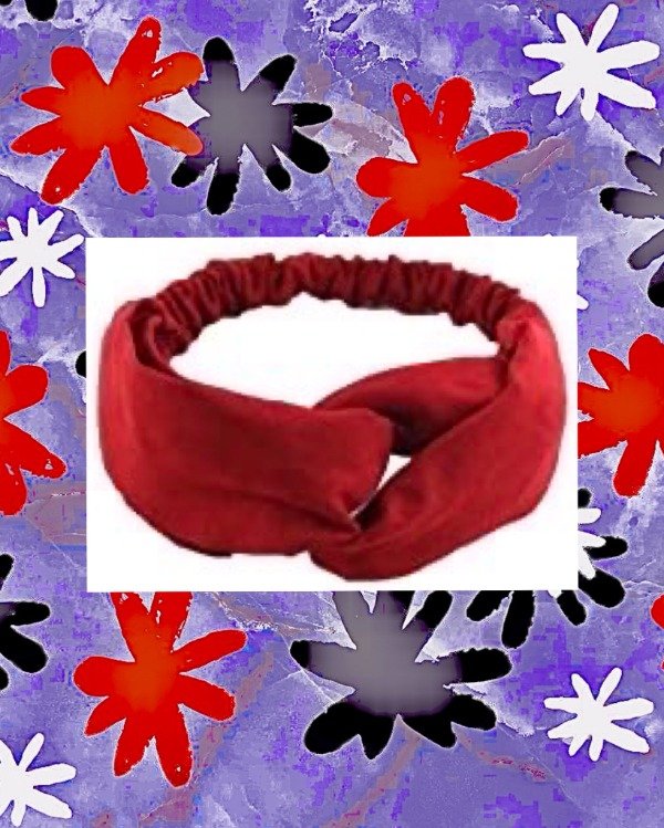 Producto - Vincha cruzada de tela gamuzada Rojo