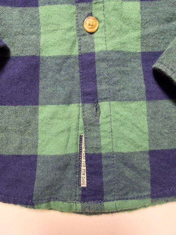 Producto - Camisa a cuadros verde y azul Zara 6 meses - 2