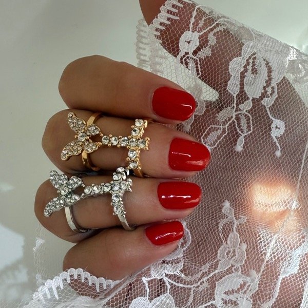 Producto - Anillo Falange Mariposa para fotos de Uñas