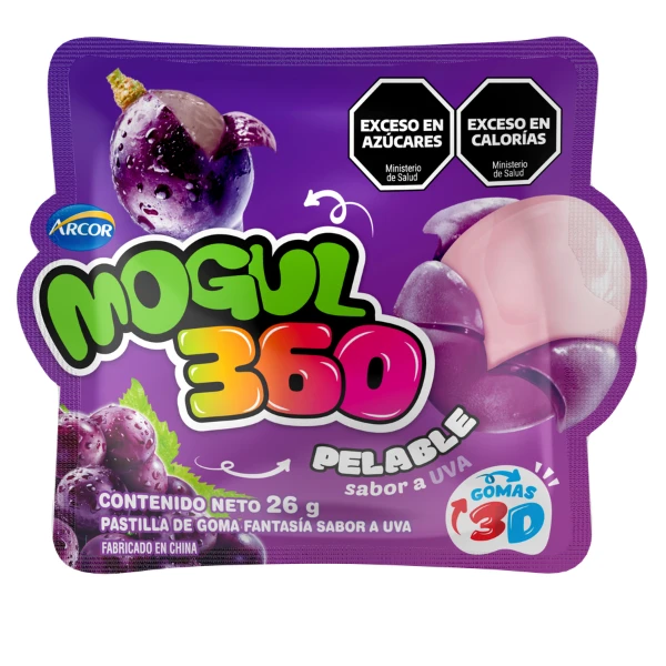 Producto - GOMITA MOGUL 360 PELABLE UVA 20x25gr