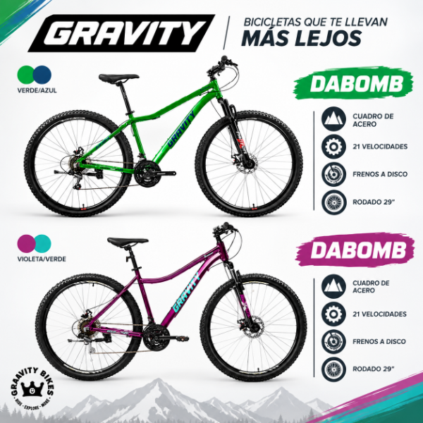 Producto - BICICLETAS RODADO 29" GRAVITY MUJER ALUMINIO DABOMB