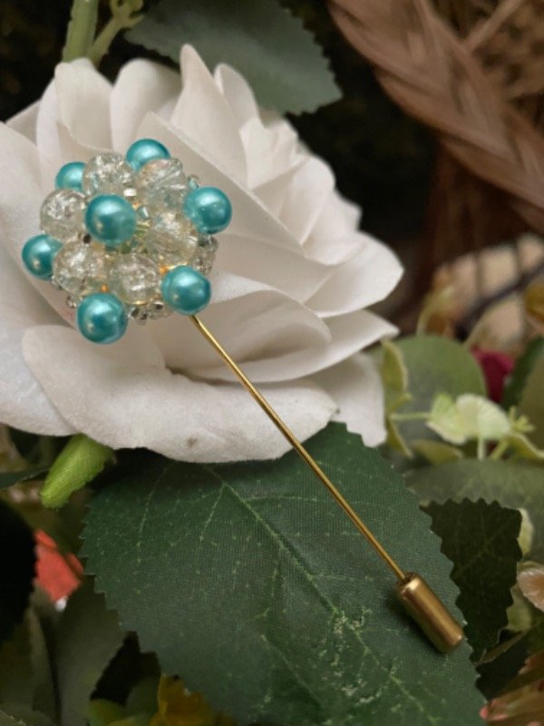 Producto - Escarapela flor perlas chica