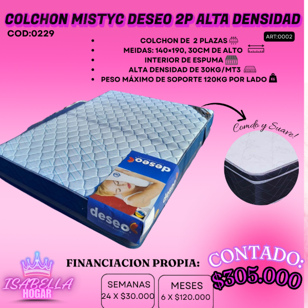 Producto - COLCHON MISTYC DESEO 2P COD:0198