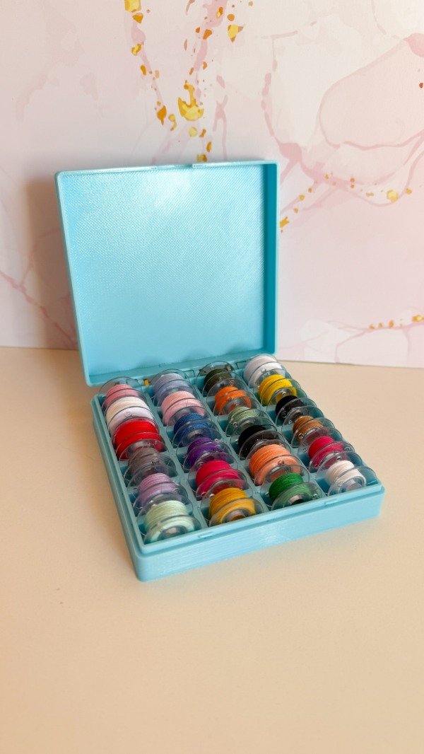 Producto - Cajita organizadora de bobinas celeste bebe