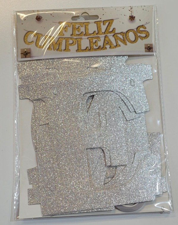 Producto - BANDERÍN "FELIZ CUMPLEAÑOS" PLATEADO 2