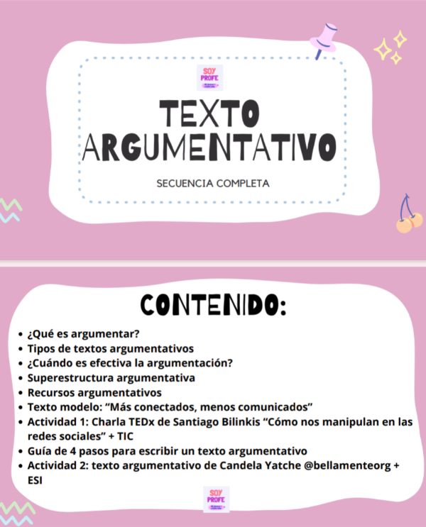 Producto - Paquete Texto argumentativo