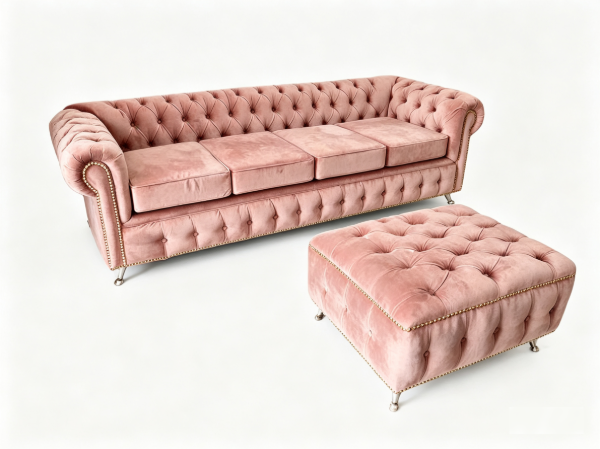 Producto - Sofá Chesterfield 4 Cuerpos Premium C/Camastro - Diseño Clásico Inglés