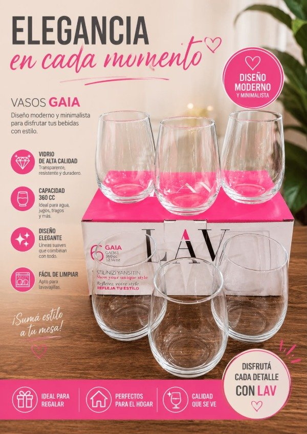 Producto - Set de copas x 6 GAIA