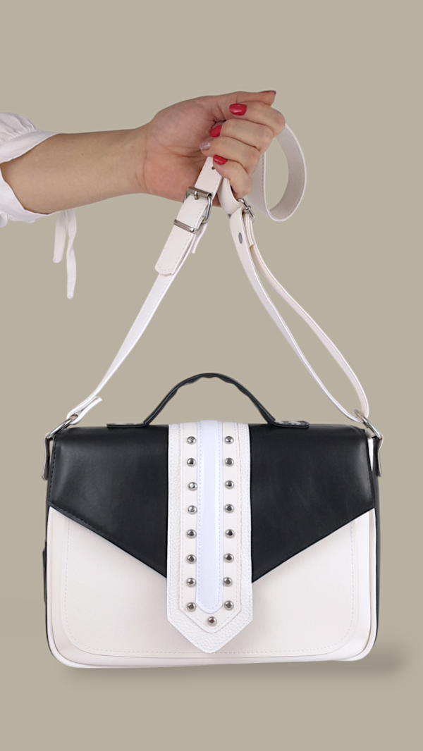 Producto - CARTERA - BANDOLERA MARY LOU BLANCO c/NEGRO