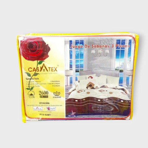 Producto - Juego de Sabanas Twin 1 plaza Casatex 2600 hilos Modelo 07