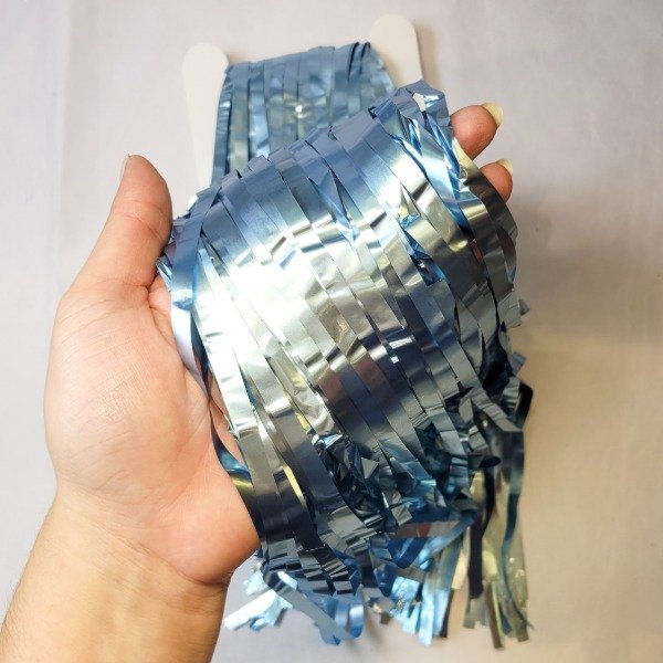 Producto - Cortina lluvia mate color celeste