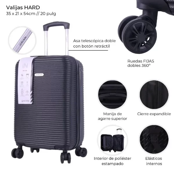 Producto - VALIJA CARRY ON HARD CHECK IN 20" EXPANDIBLE 440057