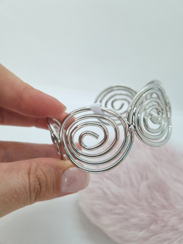 Producto - Pulsera plateada rulo liso P1390