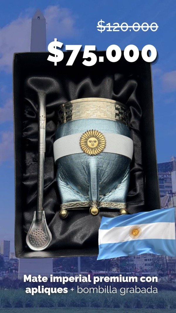 Producto - MATE IMPERIAL ARGENTINA 2026 + BOMBILLA MUNDIAL