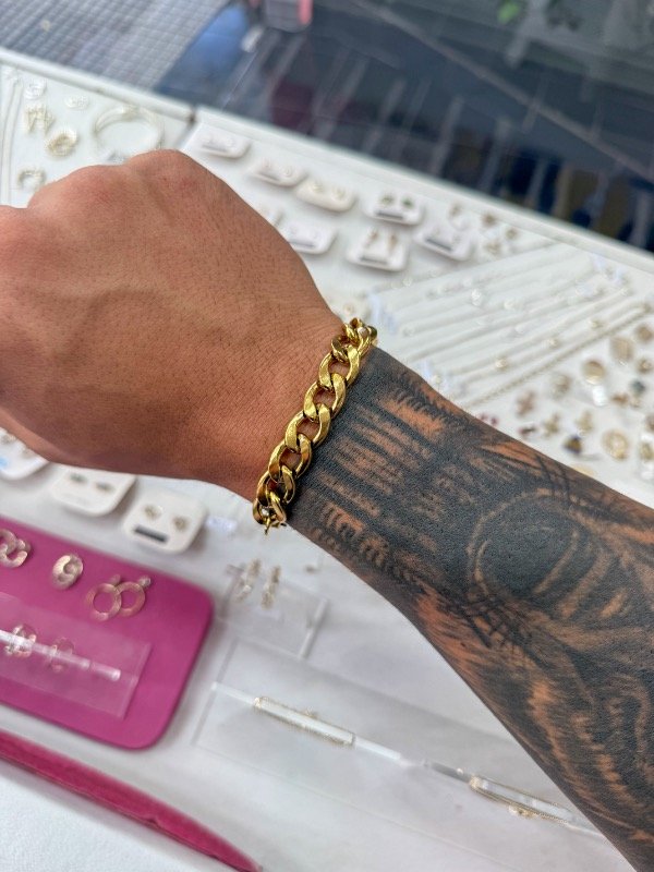 Producto - Pulsera acero dorado eslabón abierto gruesa