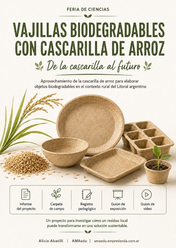 Producto - Feria de Ciencias RECICLADO DE CASCARILLA DE ARROZ
