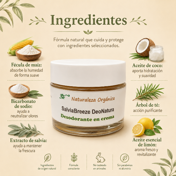Producto - Desodorante en crema SalviaBreeze DeoNatura - 2