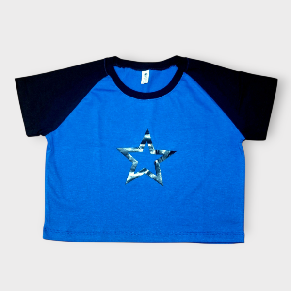 Producto - Remera Juvenil estampada Negro con Azul T4
