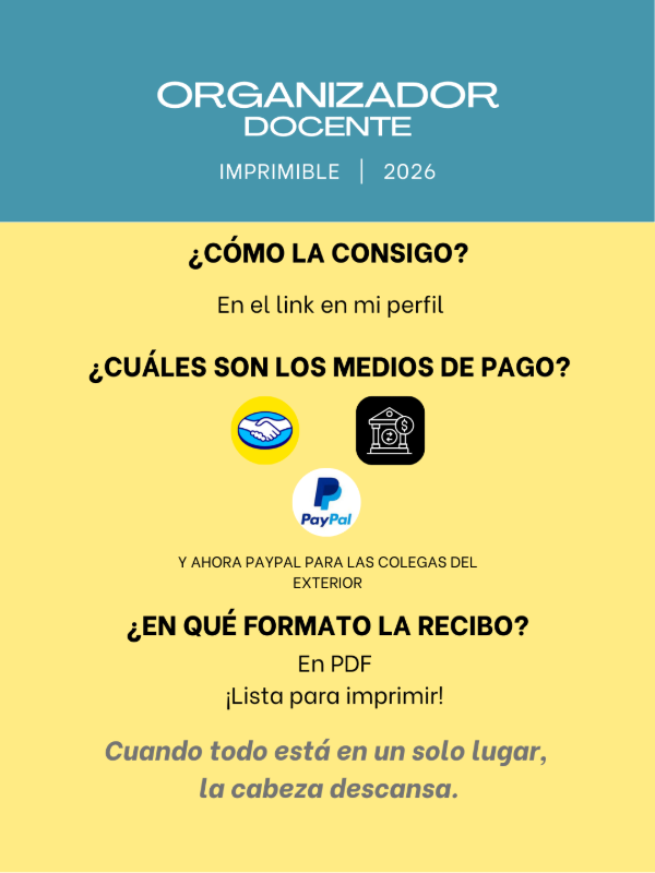 Producto - Organizador Docente 2026 - Imprimible - 2
