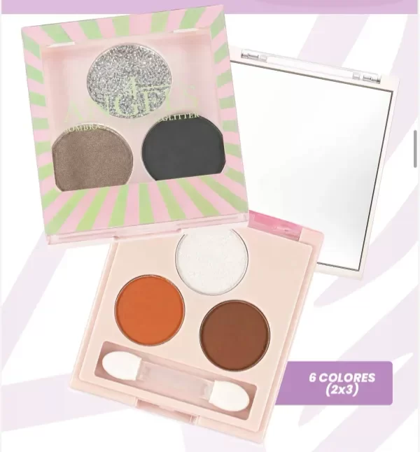Producto - SOMBRA PARA OJOS+GLITTER 3COLORES 4ANGELS