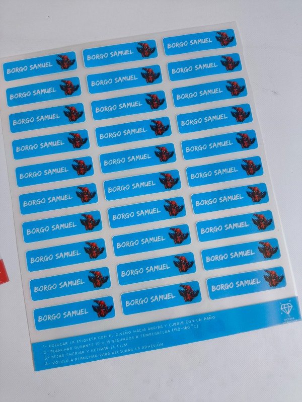Producto - 27 Etiquetas Personalizadas Termoadhesiva Ropa Plancha - 3