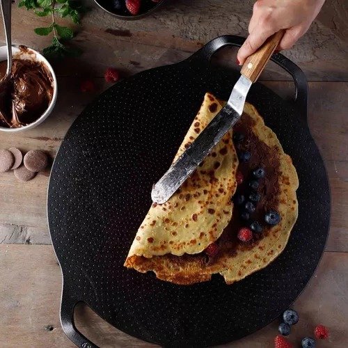 Producto - Molde Pizza Pizzera Hierro Fundicion Asas 38 Cm Victoria M Color Negro