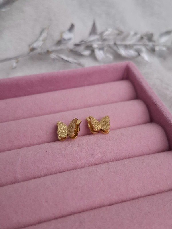 Producto - Aros de mariposas doradas